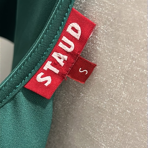 Staud Satin Green Maxi Dress - Picture 10 of 11